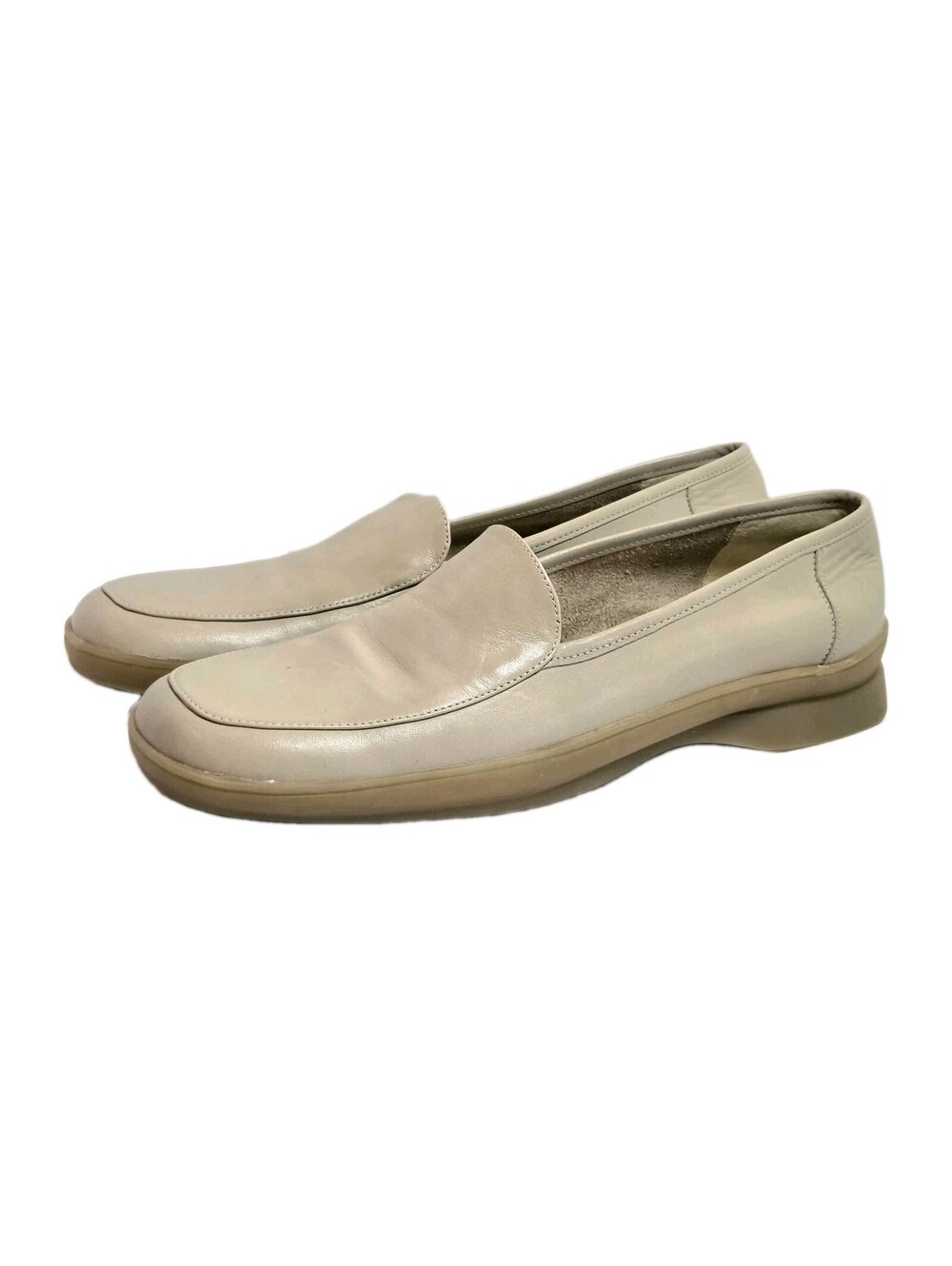 Enzo Angiolini Loafers Womens 9M Soft Leather Square Toe Flat Nude Comfort Shoe